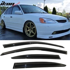 For 01-05 Honda Civic Sedan Mugen Style Acrylic Window Visors Sun Rain Guard 4PC