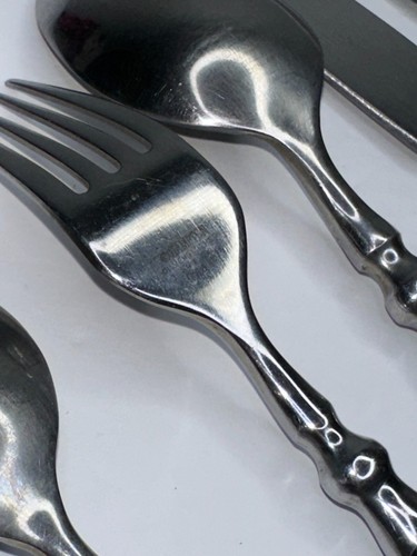 Hampton bistro Silversmith Black Stainless Flatware Replacement 7 Pc Spoon Fork - Picture 8 of 8