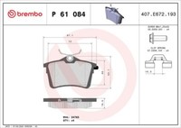 Brembo P 61 084 Bremsbelagsatz, Scheibenbremse FüR CitroËN Peugeot