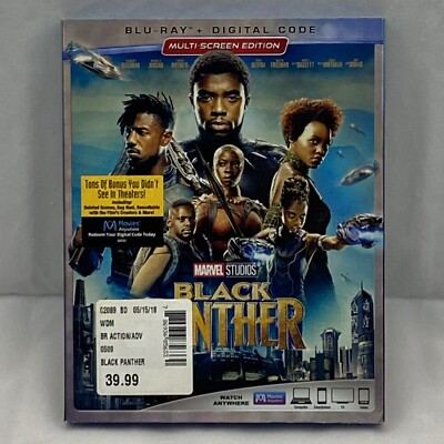 #ad #ad Black Panther Blu ray 2018 Multi Screen Edition Slipcover Chadwick Boseman $7.25