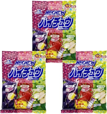 Hi Chew Grape,Strawberry and greenapple flavor assort Morinaga from Japan 86g×3