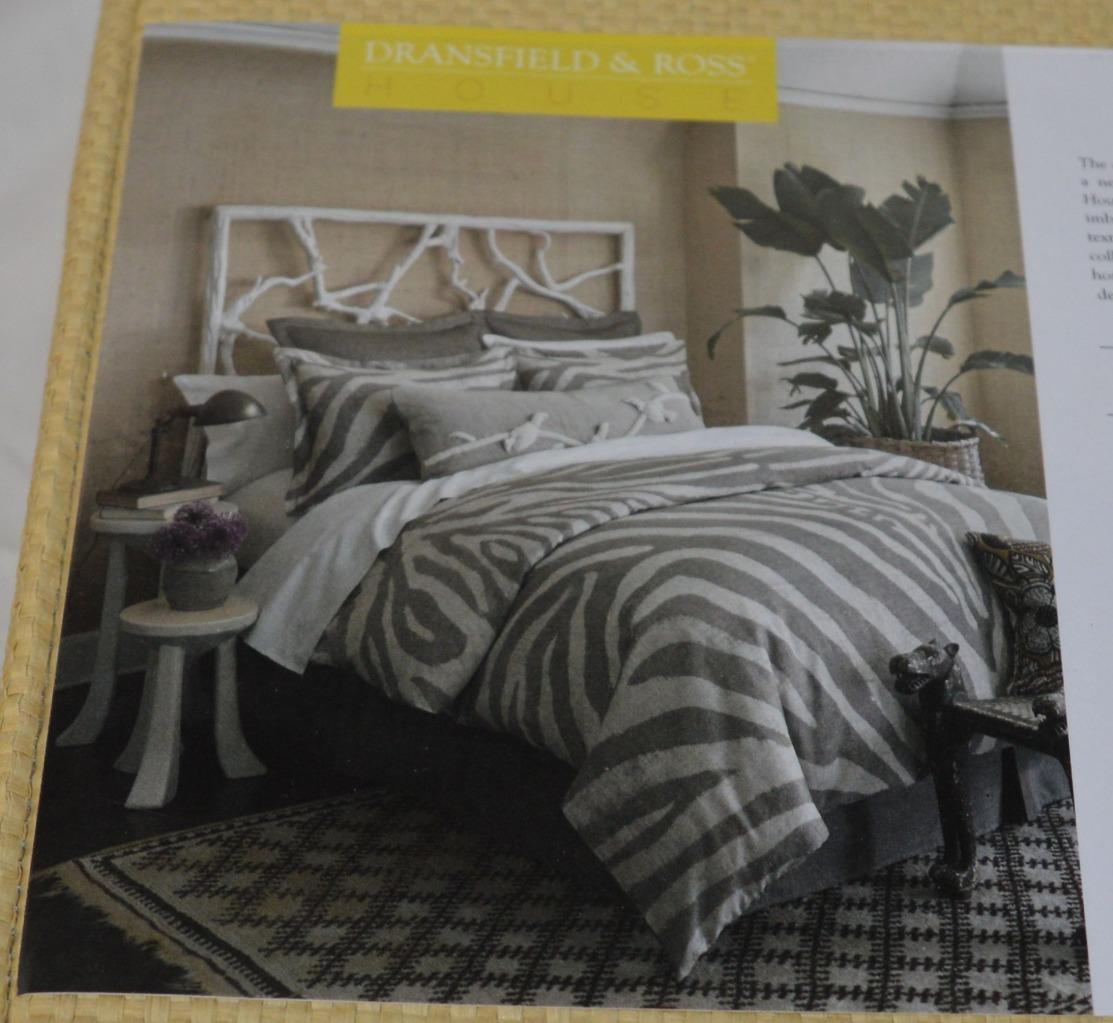 DRANSFIELD ROSS HOUSE Zebra Natural 3P FULL QUEEN DUVET SET