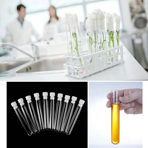 100pcs 10ML Clear Plastic Test Tube Set with Push Caps Containers Vials 12x100MM - Picture 9 of 11
