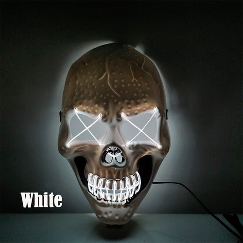 Leuchtende Skelett Maske - Halloween Party Kostüm Tanz Rave LED Maske mit 3 Modi - Bild 10 von 10