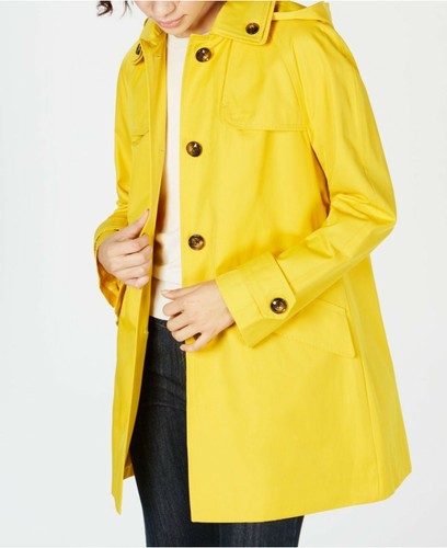 LONDON FOG Womens Yellow Pocketed 