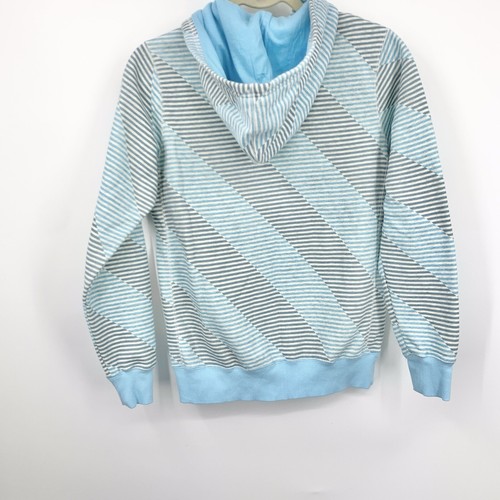 Nike Kids Size XL Sweatshirt Zip Front Hoodie Top Blue Gray Striped Boys Girls - Picture 6 of 10