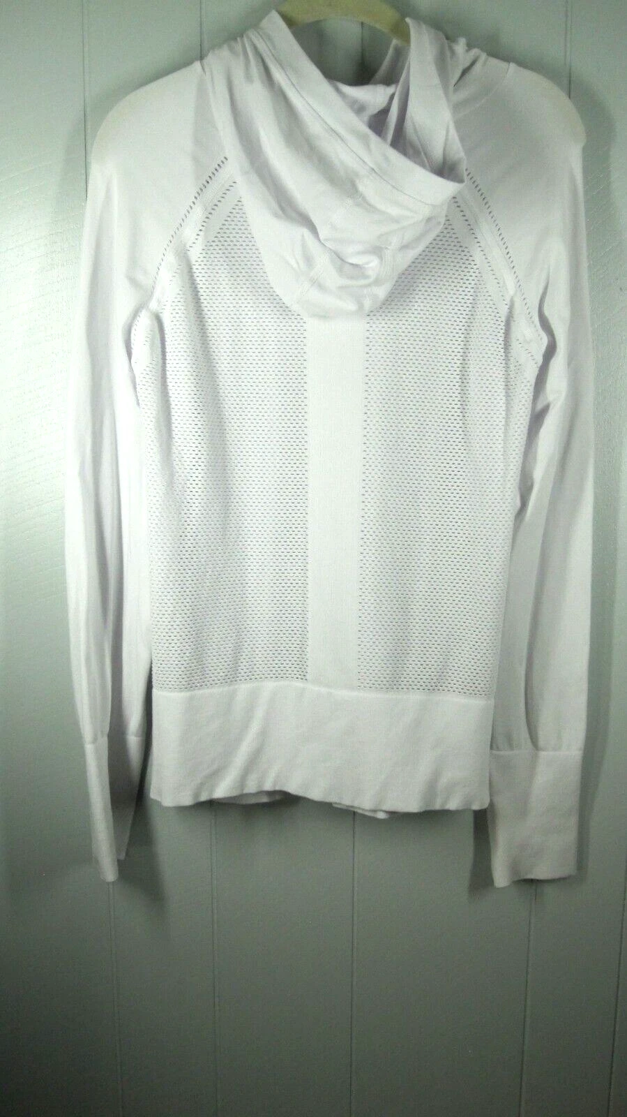 VETEMENTS Felpa con Cappuccio Fabletics Junior L Bianca Ventilata Elasticizzata Activewear Yoga Sport Logo