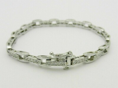 Gift 6.50 Ct Round Cut D-VVS1 Moissanite Women's Bracelet 14K White Gold Plated