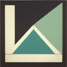 Medium Abstract Painting 2x2 ft. Post-Modernism Geometric Demrin Cubism II NEW