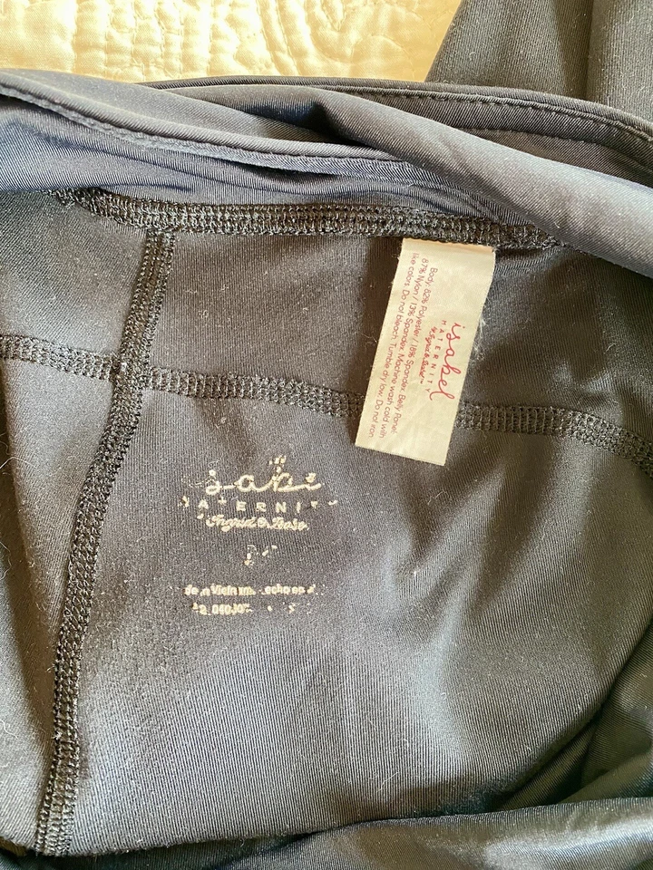 Isabel Maternity Over Belly Active Capri Maternity Leggings Pants Black M - Image 2 of 3