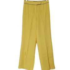 Metro Style VTG 90s Womens Yellow Gray Dress Pants Sz 6 Retro Textured Mid Rise