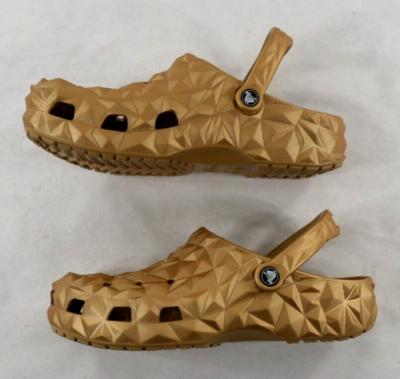 Crocs Metallic Geometric Gold Classic Clogs Unisex, Brand