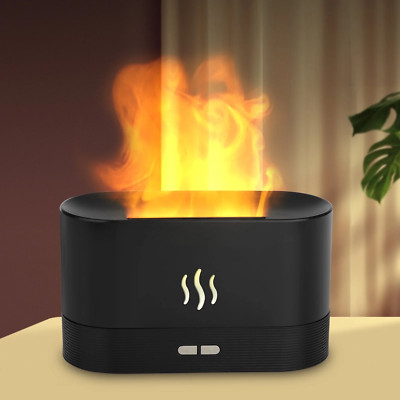 180Ml Flame Air Humidifier & Essential Oil Diffuser with 7-Color LED Light