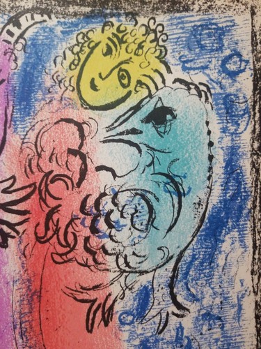 Litografía original Marc Chagall c.1962 arte detrás del espejo trampa gallo cabra - Imagen 2 de 4