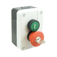 TEW P/Button Station EStop Red Key Rel Green 1NC & 1NO Contract TEW-PBS2-G-ESKR
