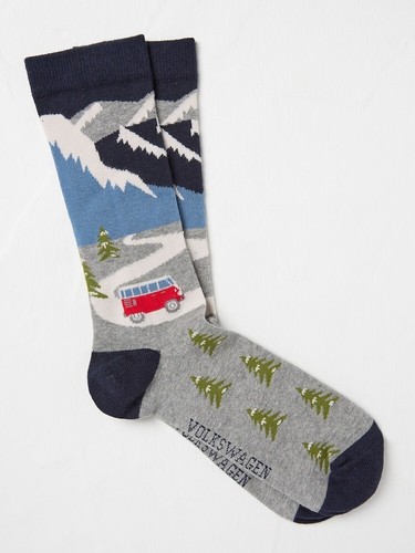 Volkswagen Camper Van Christmas Tree Gift Fat Face Mens Socks 6.5-9 2x Pair New - Picture 4 of 5