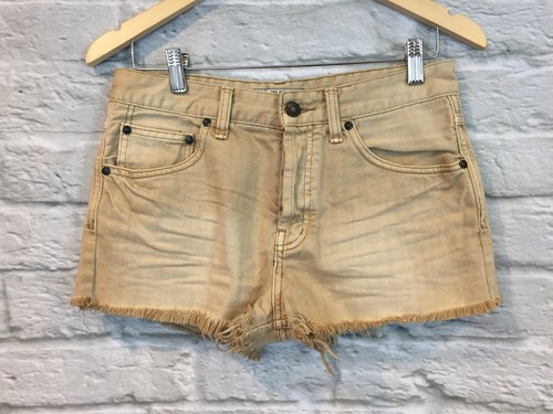 Free People Women's Tan Brown Uptown Cut-Off Distressed Button Fly Shorts Sz 27 - Imagen 2 de 6
