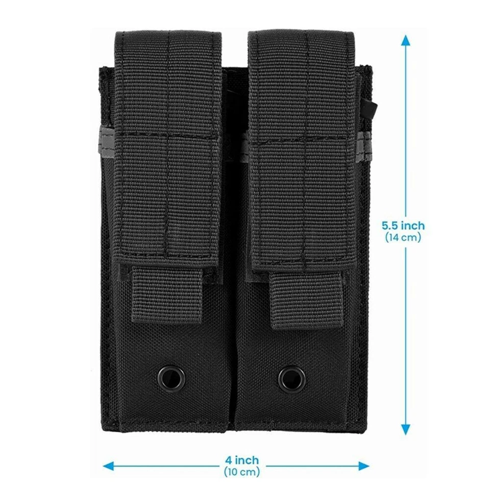 Tactical Molle Pistol Double Magazine Pouch for 9mm .40 and .45 Caliber Mag - Image 3 of 4
