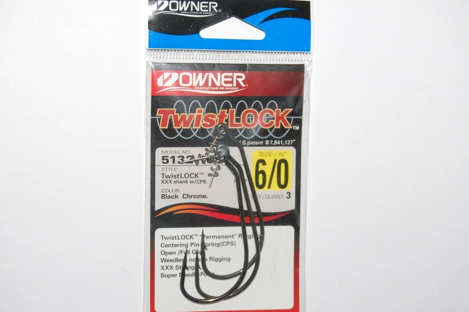 3 packs owner twistlock hook 5132-161 w/cps 6/0 centering pin spring xxx shank - Image 2 of 4
