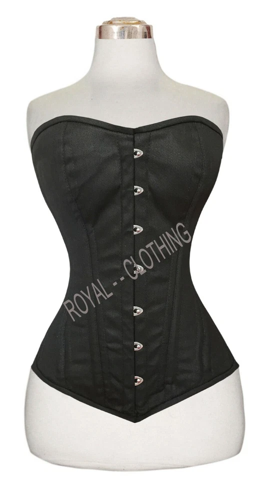 Double Steel Boned Heavy Duty Long Overbust waist Trainer Cotton Corset 8555 - Image 2 of 3