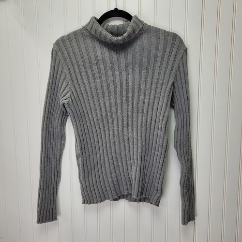 Abercrombie & Fitch Women/Junior Sz S Grey Turtle Neck Sweater Patch On Arm USA - Picture 6 of 7