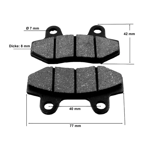 Brake pads rear set 2 pieces Cross 4T 110/125 CCM new (stock location: m10)