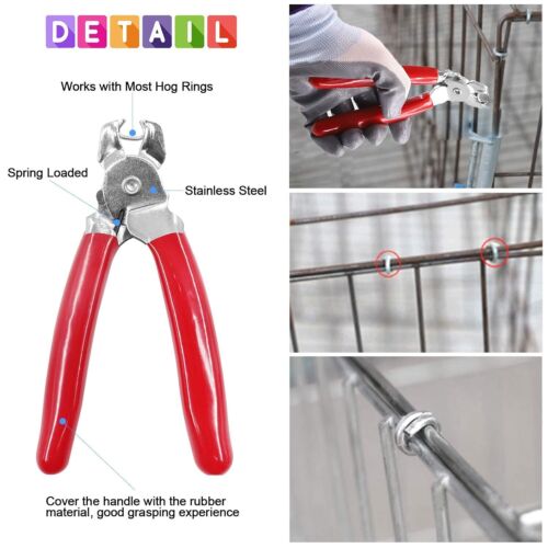 Straight Hog Ring Pliers Set & 362Pcs Galvanized Hog Rings Furniture Upholstery - Picture 6 of 8