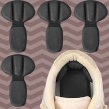 Back of Heel Cushion Pads 4Pcs Mesh Adhesive Heel Grips Inserts for Boots Black