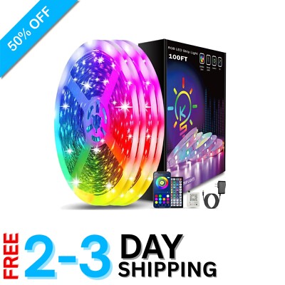 Transform Your Space: 100ft Color Changing LED Strip Lights with Smart Control