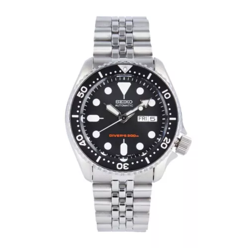 SEIKO Black Boy SKX007K2 SKX007K SKX007 Men Mechanical Automatic DIVER'S Silver