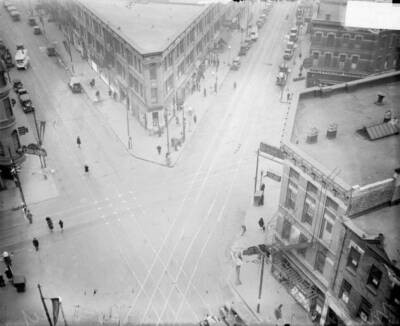 The Intersection Of North Milwaukee And Robey Streets In Chicago  - Old Photo