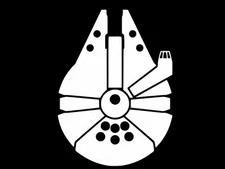 Millenium Falcon silhouette Star Wars Vinyl Decal hi quality CHOOSE SIZE COLOR
