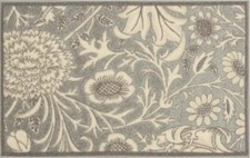 KITCHEN PRINTED ACCENT RUG nonskid back 17"x28" FLOWERS,FLORAL SKETCH,grey,EE