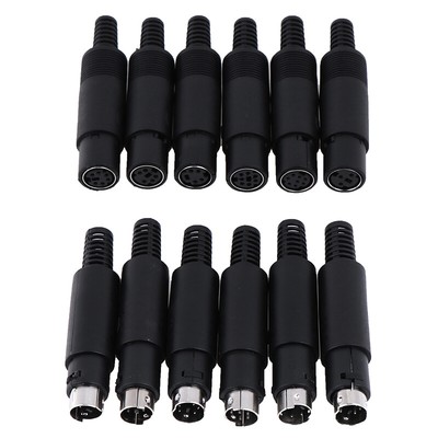 Mini DIN Plug Socket Connector 3/4/5/6/7/8 PIN Chassis Cable Mount Male FemJE-r*