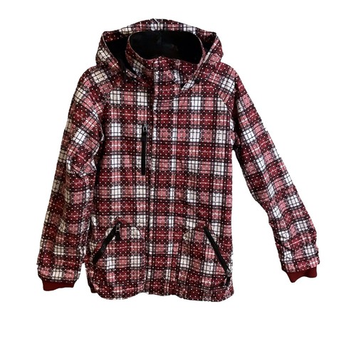 Vintage Burton Ronin Jacket Mens Large Multicolor Plaid Hooded Ski