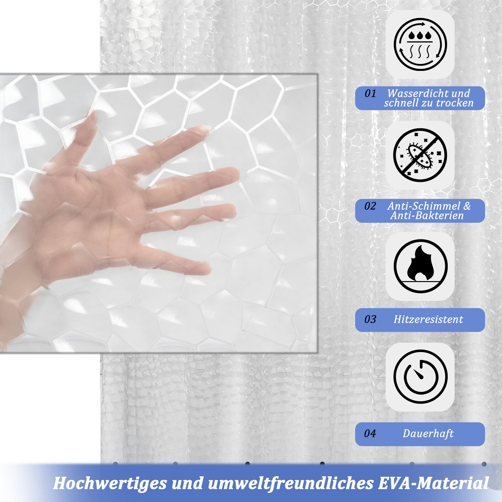 Duschvorhang Mit Pinguin-Motiv 183x183cm - Schimmelresistent Polyester