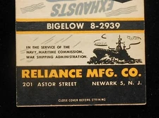 1940s Billboard Reliance Mfg. Co. Rowland Air-O-Scoop Heads Newark NJ Essex Co