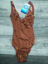 VTG 70's Diva for Bloomingdale's One Piece Bathing Suit size 6 metallic brown