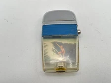 Vintage Scripto Man Surfing Wave Surfer VU-Lighter w/ Blue Band AS-IS