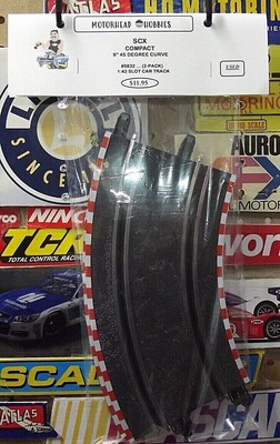 SCX COMPACT 1:43, 9'' 45 DEGREE CURVE SLOT CAR TRACKS, #5832, (2-PACK)