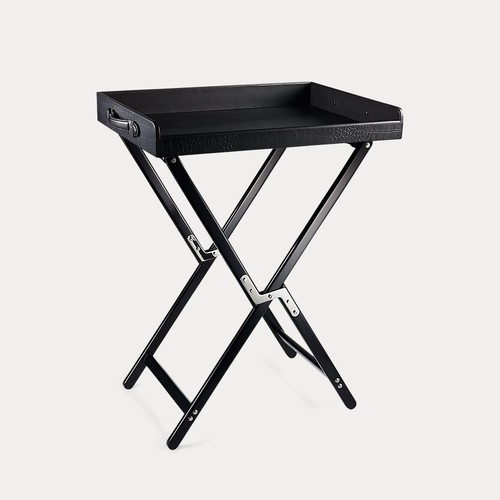 RALPH LAUREN HOME GAVIN TRAY STAND WITH LARGE EMBOSSED LEATHER BUTLER TRAY - Bild 7 von 24