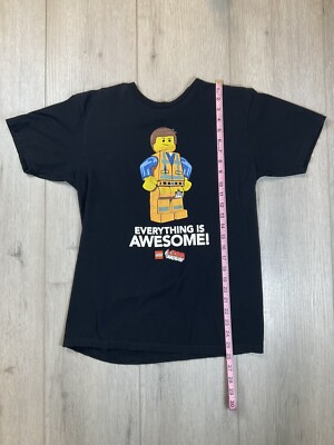 Lego Movie Men's T-Shirt Everything Is Awesome Graphic Crewneck Short  Sleeve S/M