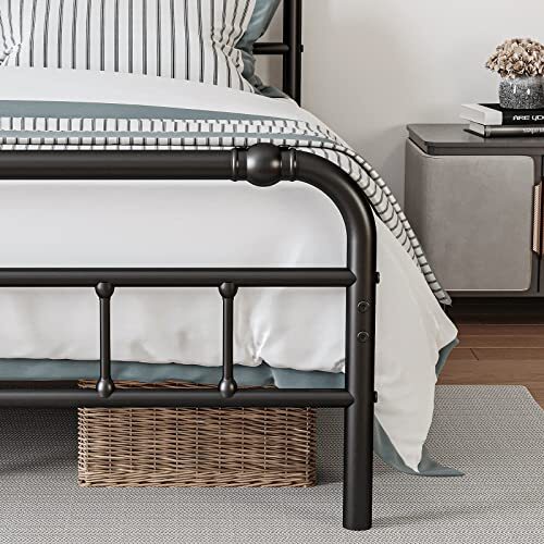 King Size Bed Frame with Headboard and Footboard, 18 Inches High, 3500