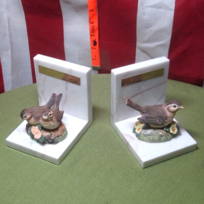 SPARROWS CLUB marble bookends Crystal Cathedral Ministry statues Robert Schuller