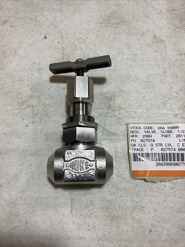 Hoke Globe Valve 1/2” 2811N8Y - Picture 2 of 9