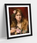 ALEXIS VOLLON, YOUNG LADY WITH ROSES -FRAMED WALL ART POSTER PRINT 4 SIZES