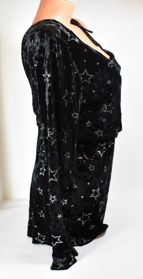 Mameluco para mujer Topshop elegante de terciopelo de un hombro con estrellas brillantes talla 10 nuevo con etiquetas Foto 4 de 4