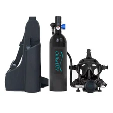 Scuba Mask with Air Tank System, 1L Mini Diving Tank  Full Face Mask Kit lung