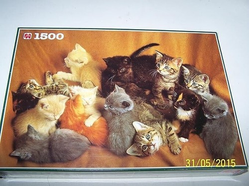 RARE BRAND NEW 13 KITTENS PUZZLE VINTAGE MADE IN HOLLAND 1500 PIECES 23.5"x35.5" - Picture 2 of 8