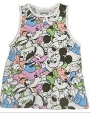 Mickey  Friends NEW  Junior's Disney Printed Tank top size S 3-5  White multi